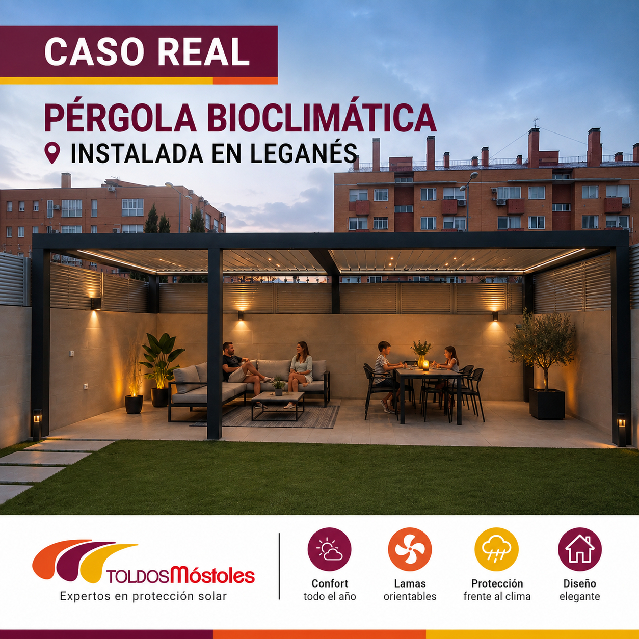 Pérgola bioclimática en Leganes